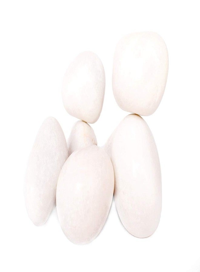 Power Stone Decorative Coloured Large Size Marble Stone Pebbles for Vase Filler Plant Pots Home Aquarium Fish Tanks Landscape Outdoor Garden Decoration (White, 1Kg) - Image 1